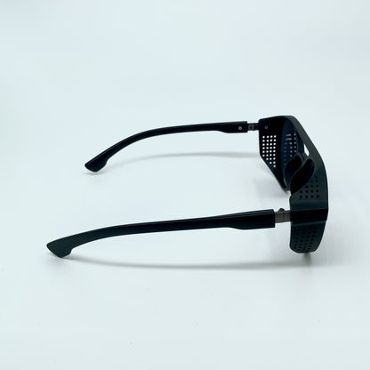 Danny narrow rectangular sunglasses with a slim frame and dark lenses for a retro-inspired urban and festival aesthetic - Party People.