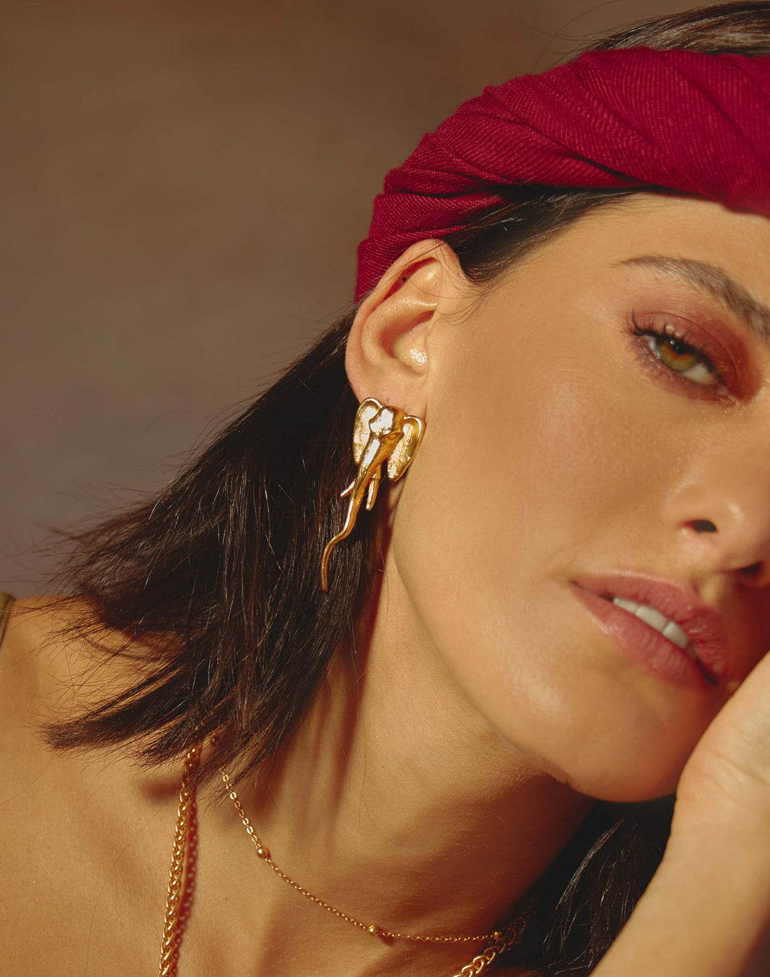 3D elephant-shaped statement earrings, unique artisanal jewelry for everyday wear and festivals by Party People.